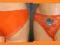 Figi,majtki koronkowe S - 36 pomarańczowy J17a