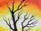 Samotne drzewo OBRAZ RĘCZNIE MALOWANY 20 x 50