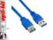 4World Kabel USB 3.0 AM-AF 3m niebieski