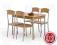 ZESTAW LONGIN STÓŁ + 4 KRZESŁA SALON DREWNIANY