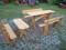 meble ogrodowe stół, ławy, piaskownice