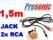 Kabel przewód audio minijack 2x RCA 1,5m radio PC