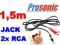 Kabel przewód audio minijack 2x RCA  1,5m radio PC
