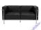 Sofa 2 os Roma LC3 jak Le Corbusier  CZARNA