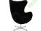 Fotel Egg Chair czarna włoska skóra NOWA DOSTAWA