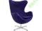 Fotel Egg Chair długi włos nr 67 niebieski