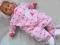 ŚLICZNY RÓŻOWY POLAROWY PAJACYK W GROSZKI-68cm