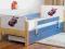 Łóżko dzieciece szufladą materac 160/80 niebieski