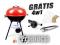 GRILL OGRODOWY NA KÓŁKACH RUSZT ZESTAW 4w1 GRATIS
