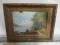 stary obraz malowany na płycie w pięknej ramie