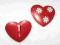 BROSZKA SERCE KLIPS CZERWONA MALOWANA RĘCZNIE