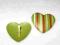 BROSZKA SERCE KLIPS ZIELONA PASKI MALOWANA RĘCZNIE