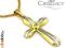 WYJĄTKOWO PIĘKNY ZŁOTY KRZYŻYK DUKOLOROWY