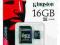 KARTA KINGSTON 16GB micro SD HC CLASS10 + ADAPTER