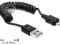 Kabel USB-A micro-B krótki spiralny M-M 20-60cm