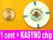 1 cent + KASYNO chip- RESORTS INTERNATIONAL
