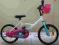 Rower 16 '' dla dziewczynki - biało, różowo turkus