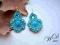 KOLCZYKI SUTASZ  TURKUSOWO SREBRNE