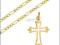 ZŁOTY KOMPLET ŁAŃCUSZEK 45 KRZYŻYK KOMUNIA CHRZEST