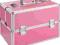 RÓŻOWA ALUMINIOWA SKRZYNKA KUFEREK NA KOSMETYKI
