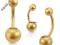KOLCZYK DO PĘPKA GOLD 1,6/8/4/6 mm ZŁOTY MATOWY