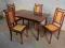 EDN Orzechowy, Rozkładany Stół + 4 Krzesła KOMPLET