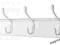 Wieszak 4 Haczyki Biale - Listwa połysk