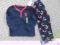 PRIMARK SLICZNA POLAROWA PIZAMKA NAVY 2/3 LAT UK