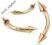 KOLCZYK DO BRWI  BANAN GOLD ROSE 1,2x8x3mm