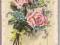 pocztówka RÓŻE I NIEZAPOMINAJKI bukiet AUSTRIA