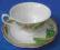 FILIŻANKA PODSTAWKA TALERZYK PORCELANA OZDOBA-2szt