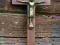 Meksykański krzyż dębowy z Jezusem 30cm XIXw