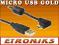 KABEL MICRO / MIKRO USB KĄTOWY GOLD 1 METR DO HTC