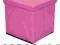 Siedzisko, pufa różowa, skrzynka Cube