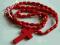 CZERWONY 72cm Różaniec drewniany na sznurku krzyż