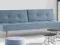 Splitback Sofa Rozkładana, jasno niebieska tkanina