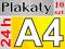A4 PLAKATY 135g 10 szt DRUK 24h Plakat A0 A1 A2 A3