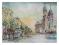 Akwarela  Obraz Pejzaż  Kraków Na Rynku
