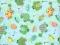 Tkanina PUL wodoodporna ŻÓŁWIE ŻABY # F 2591a