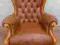 Fotel ludwikowski barok skorzany pikowany