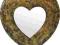 Lustro złote serce, shabby chic, retro, 31 x 30 cm