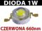 DIODA power LED 1W czerwona DEEP RED 660nm diody