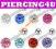 J13 JĘZYKA krzyształki Swarovski Kolczyki Piercing