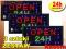 TABLICA DIODA OPEN 24h LED REKLAMA SZYLD NEON 3SZT