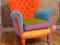 FOTEL STYLOWY KOLOROWY WYGODNY ANTYK LUDWIK