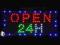 TABLICA DIODA KOLOROWA OPEN 24h LED ŚWIETLNA NEON