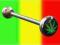 Kolczyk do języka czarny RASTA REGGAE punk rock