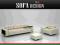 SOFA LATINA 250cm NOWOCZESNA, Skóra Ecri +Drewno!