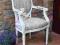 fotel shabby chic bialy stylowy prowansja paski