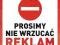 Naklejka na skrzynkę pocztową - NIE WRZUCAĆ REKLAM